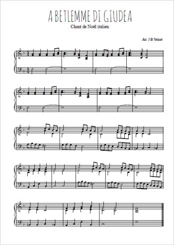 Téléchargez l'arrangement pour piano de la partition de A Betlemme di Giudea en PDF